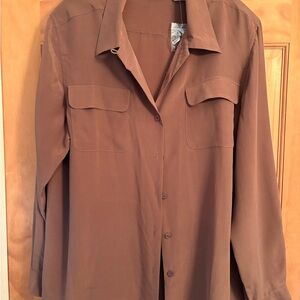 Orvis Casual Brown Silk Shirt